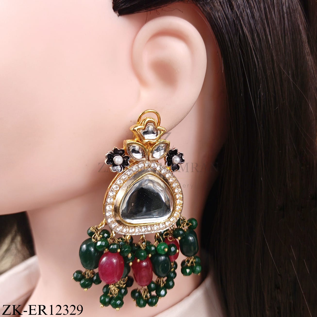 RUBY EMERALD EARRINGS