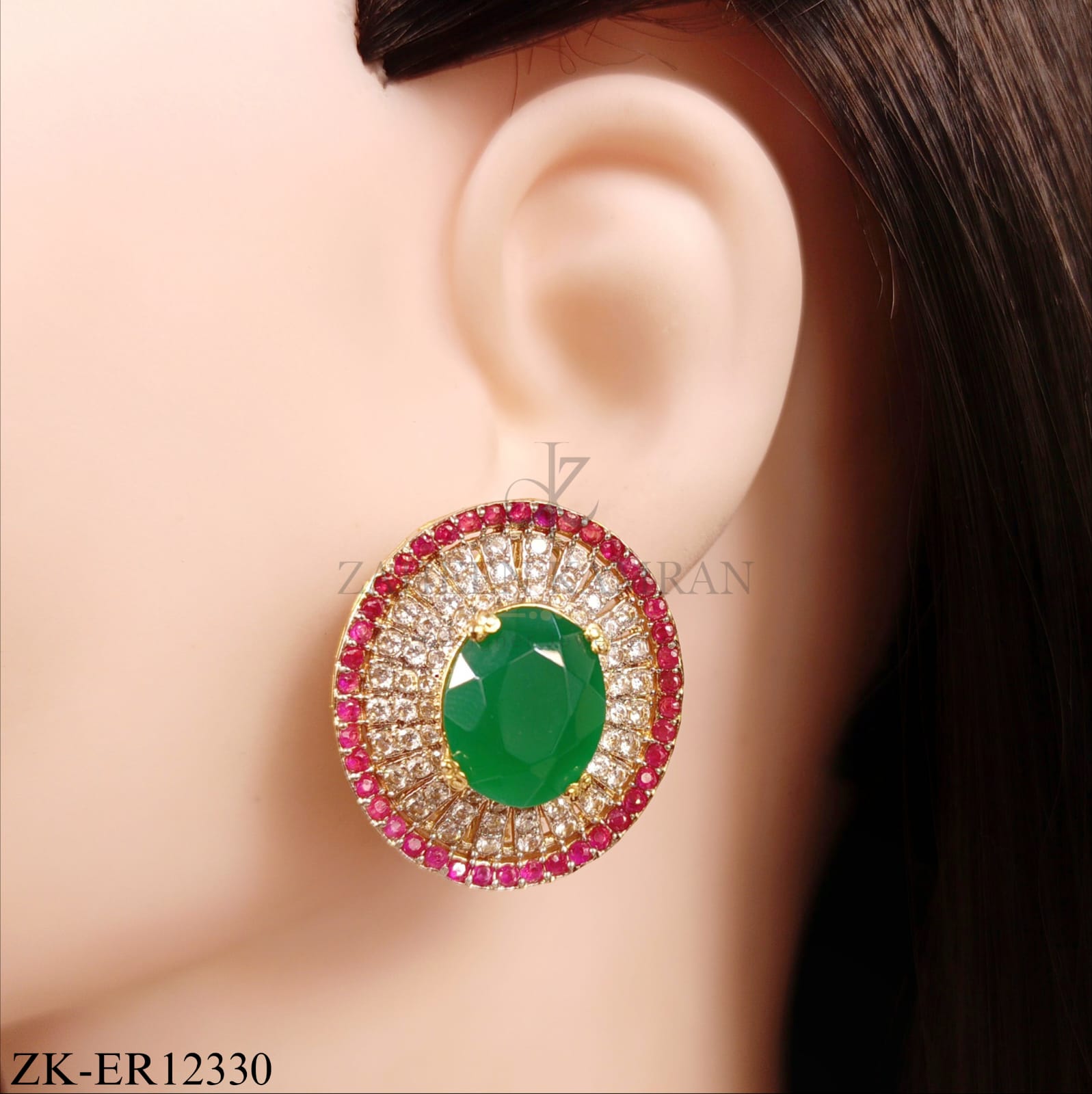 RUBY EMERALD EARRINGS