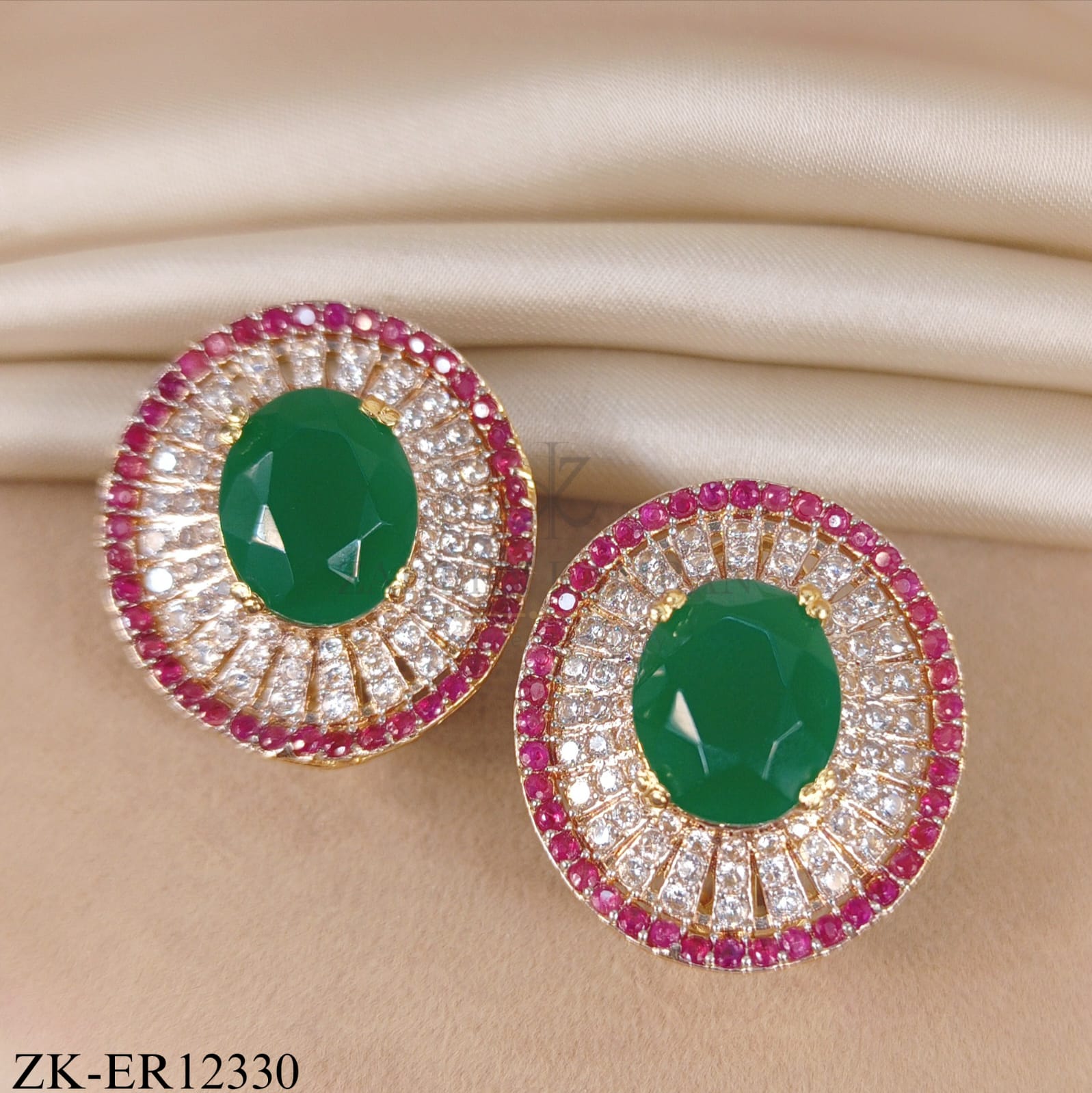 RUBY EMERALD EARRINGS