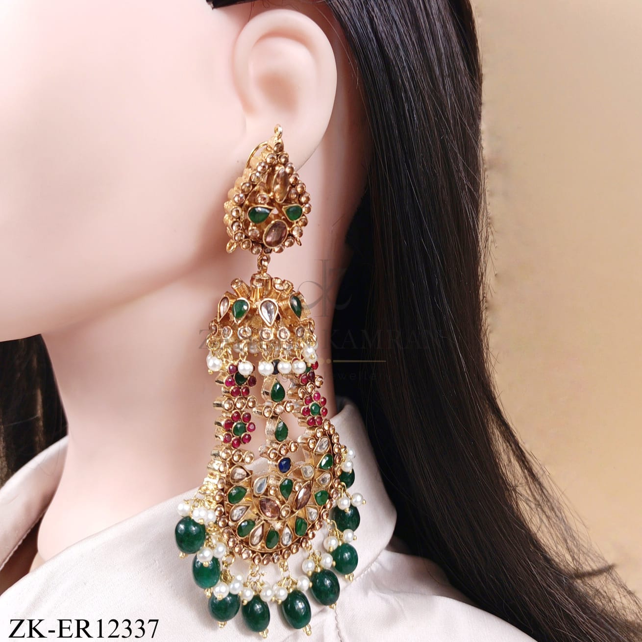 RUBY EMERALD EARRINGS