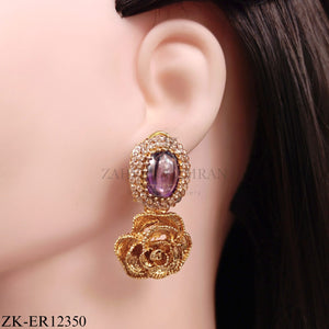 GOLD ROSE EARRINGS