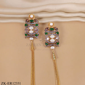 EMERALD CHAIN EARRINGS