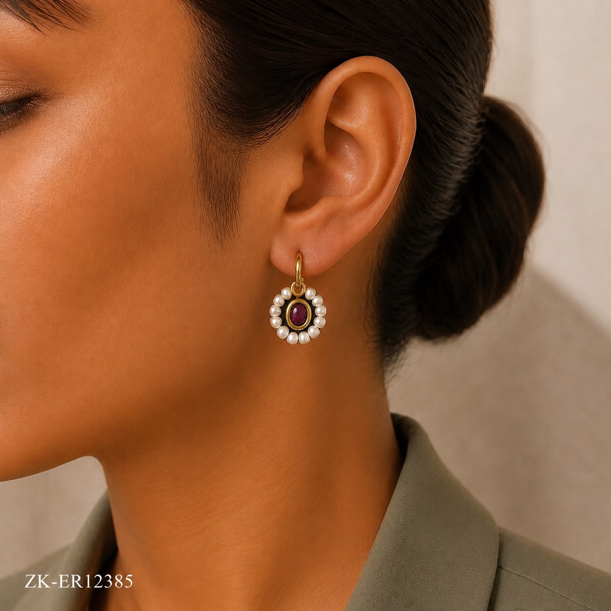 925 RUBY PEARLS EARRINGS