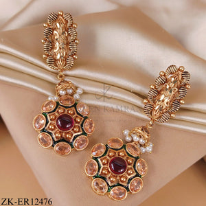 ANTIQUE RUBY BLOOM EARRINGS
