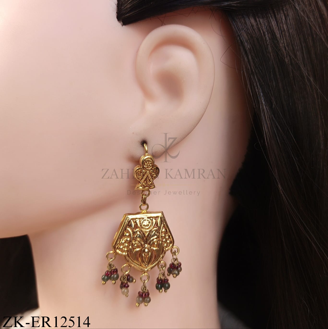 MULTI BEAD CREST EARRINGS