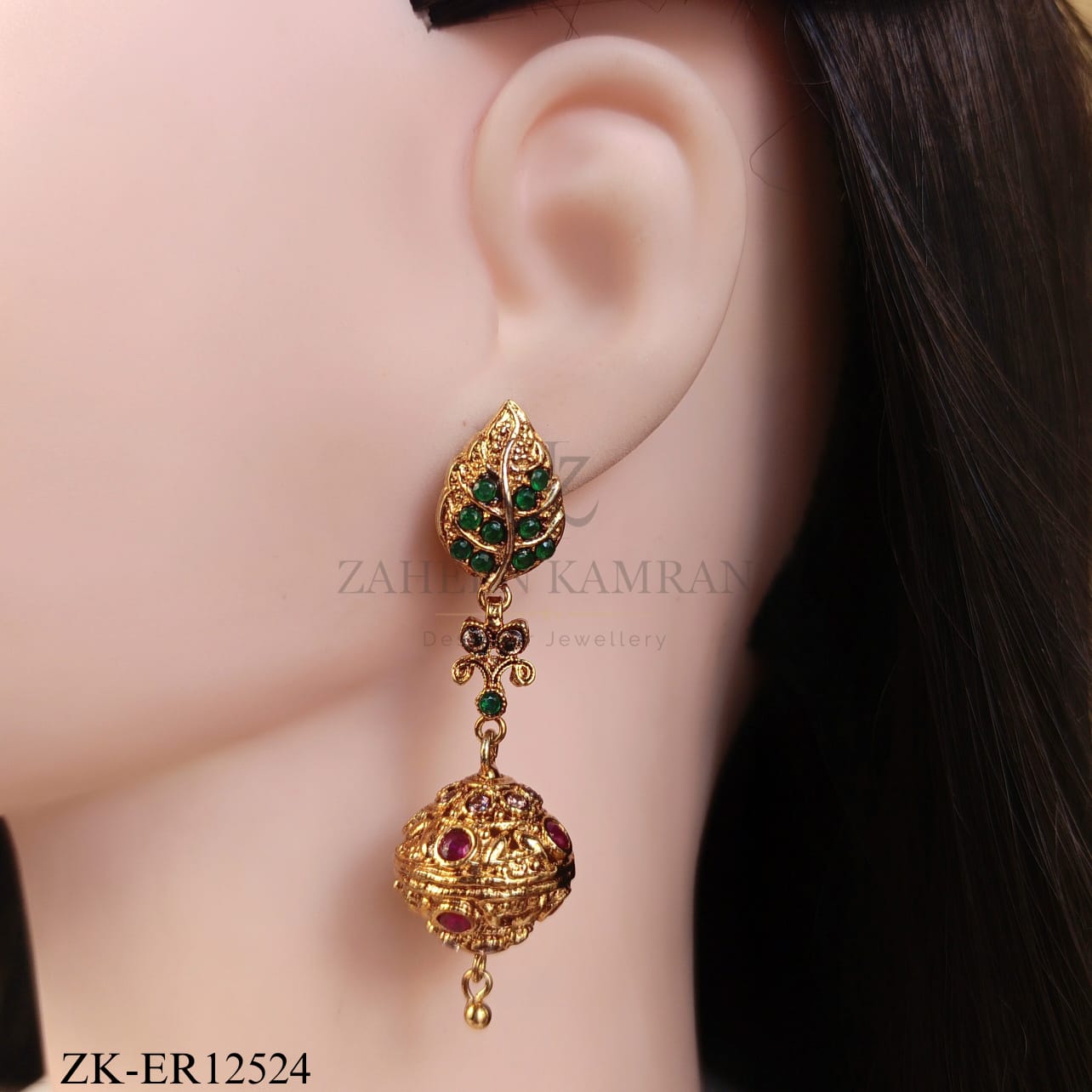 ANTIQUE RUBY BALL DROP EARRINGS