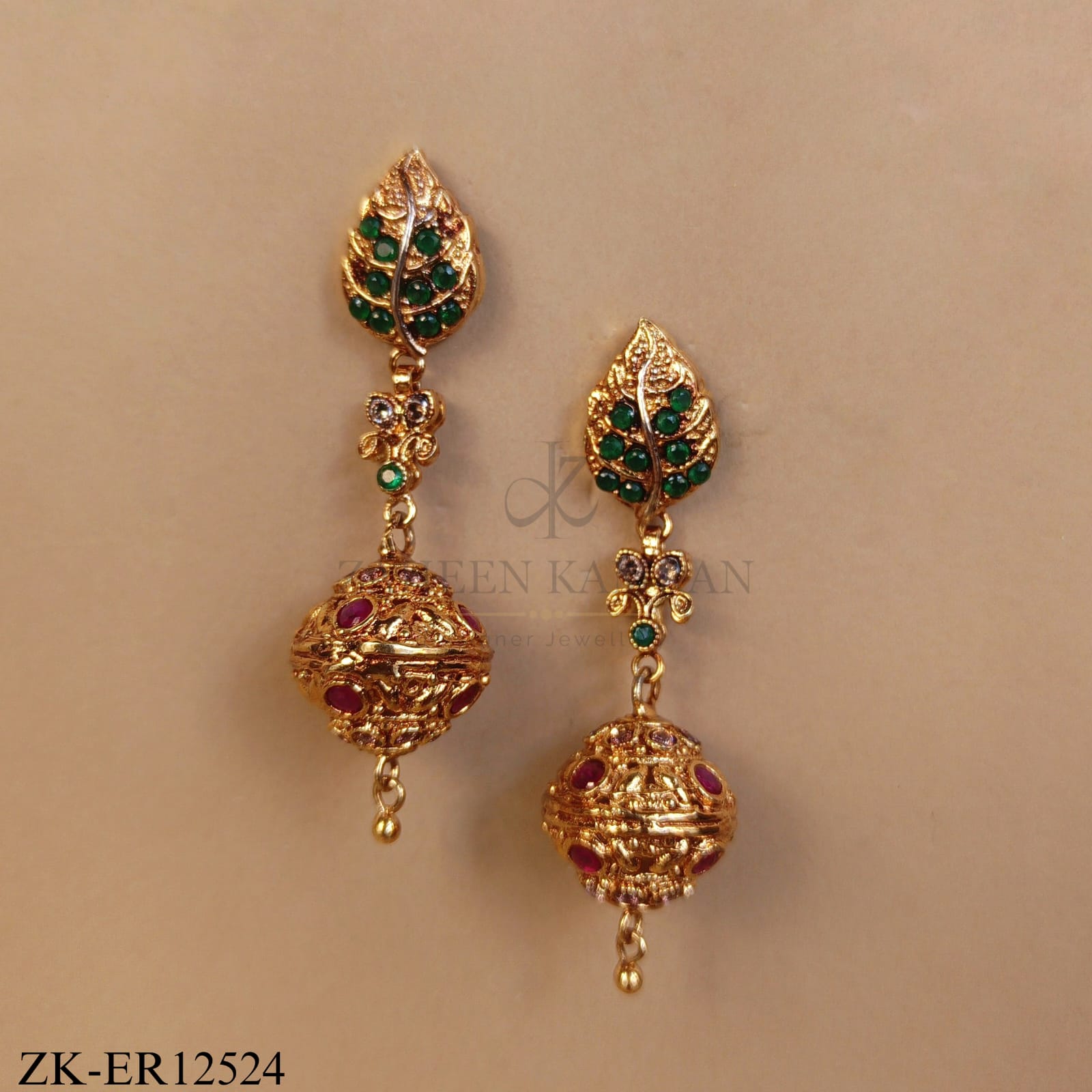 ANTIQUE RUBY BALL DROP EARRINGS