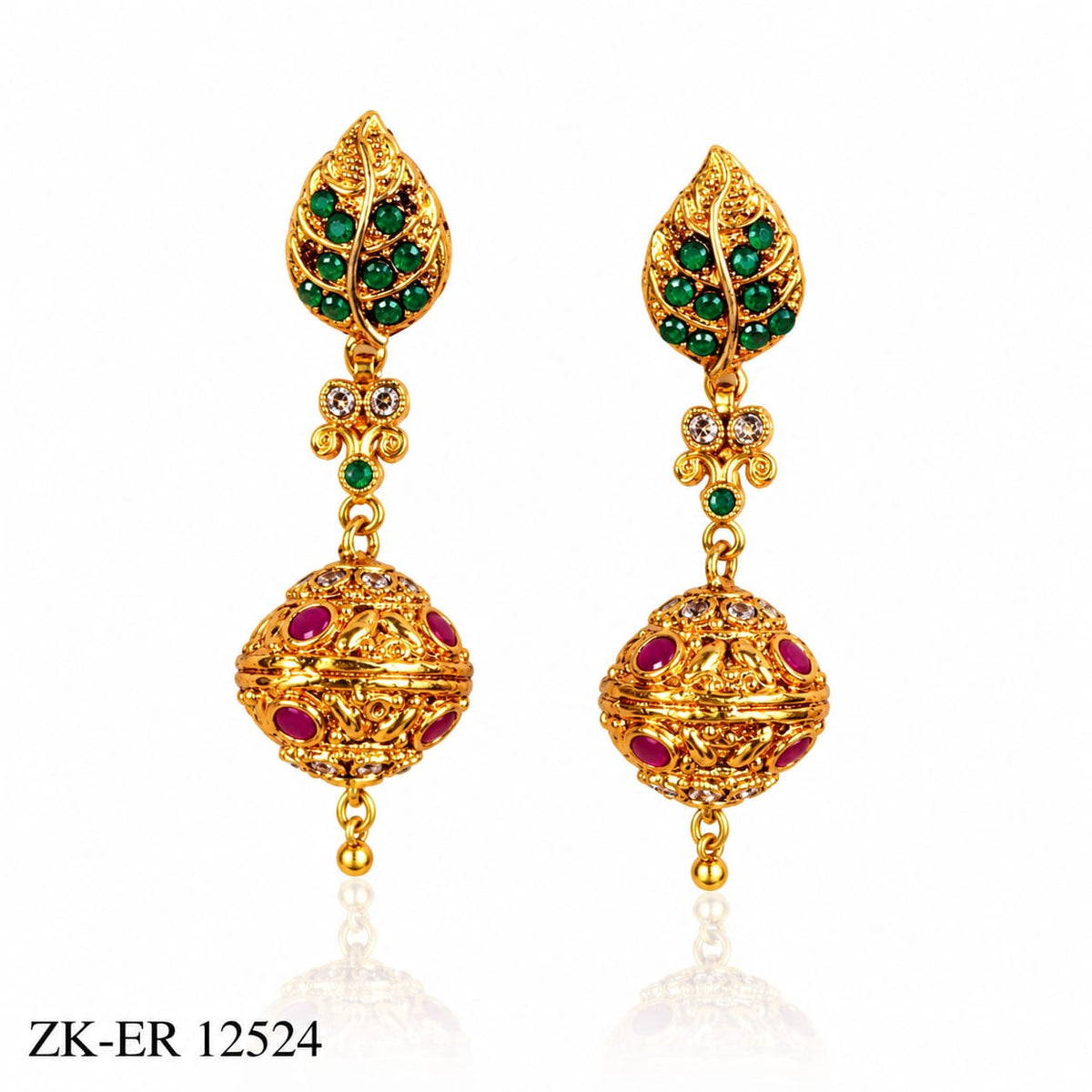 ANTIQUE RUBY BALL DROP EARRINGS