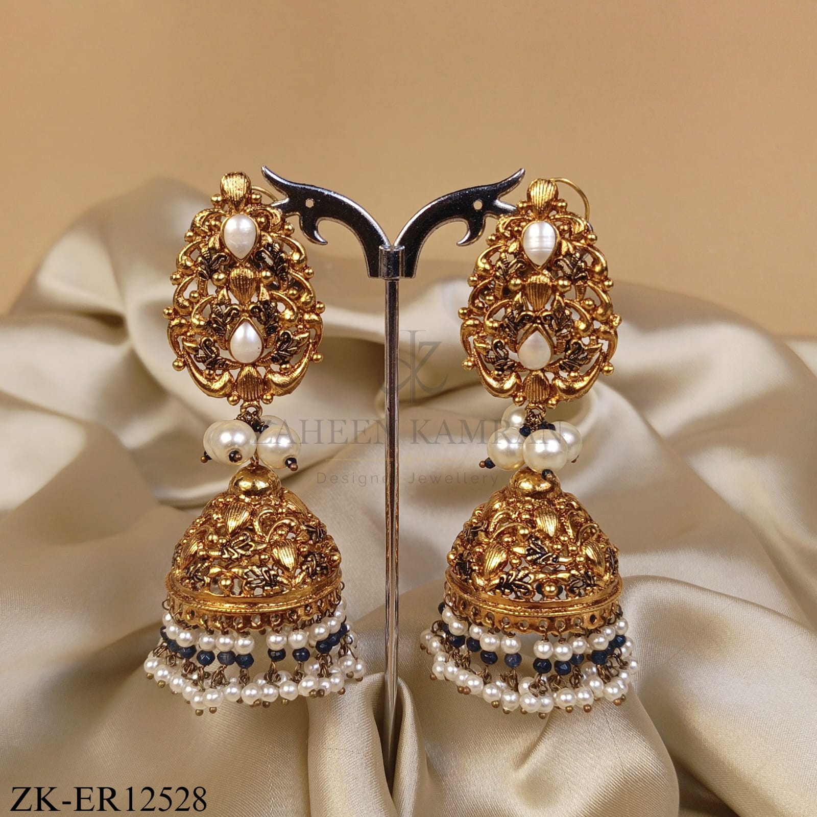 ANTIQUE CARVED FLORAL EARRINGS