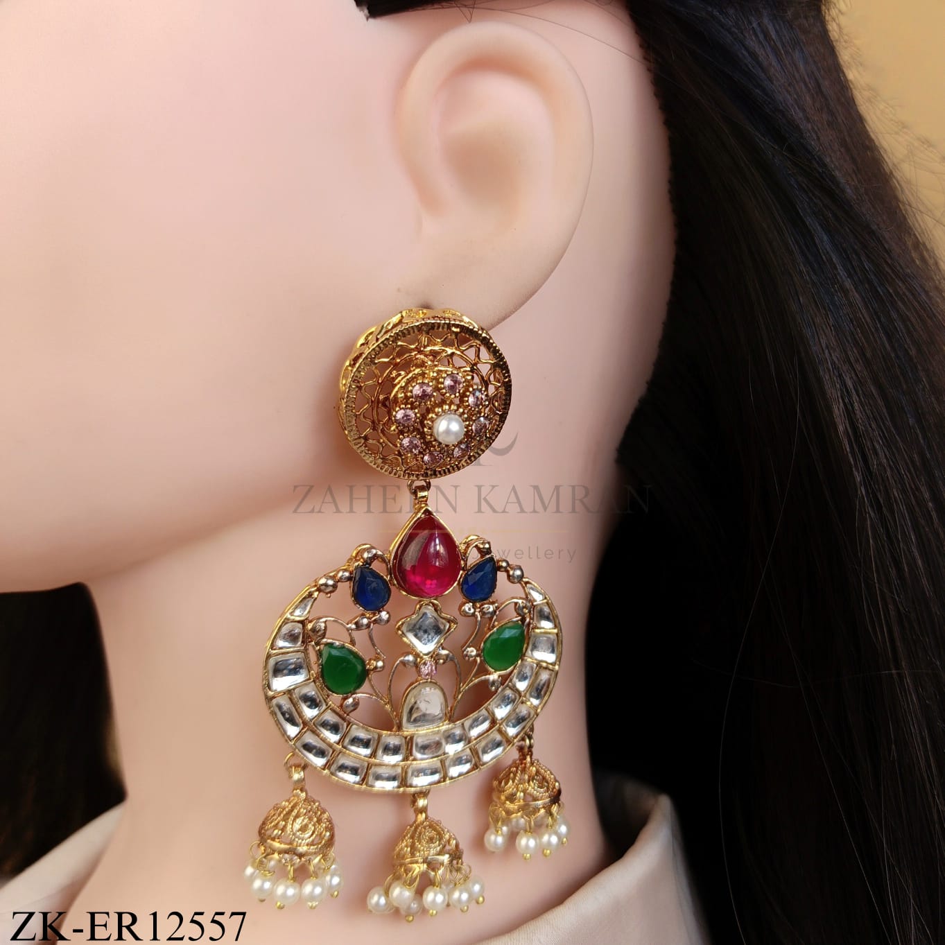 MULTICOLOURS CHANDBALI EARRINGS