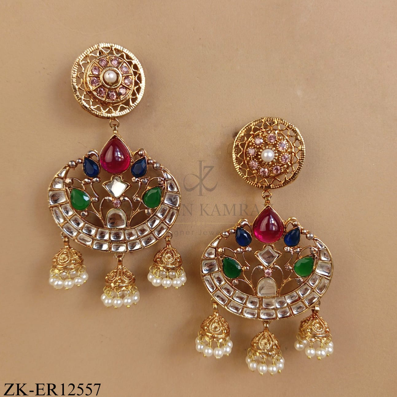 MULTICOLOURS CHANDBALI EARRINGS