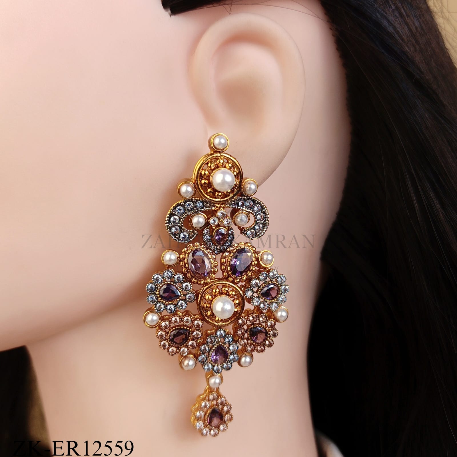 AMETHYST FLORAL CLUSTER EARRINGS