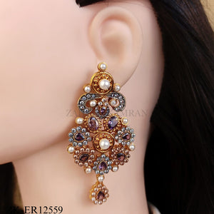 AMETHYST FLORAL CLUSTER EARRINGS