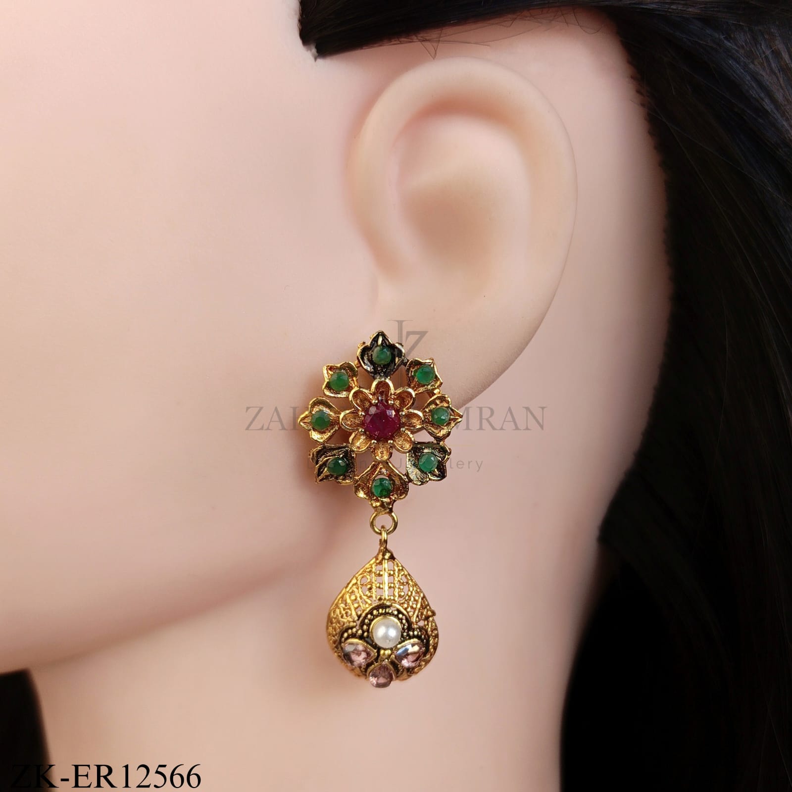 ANTIQUE FLORAL PETAL EARRINGS