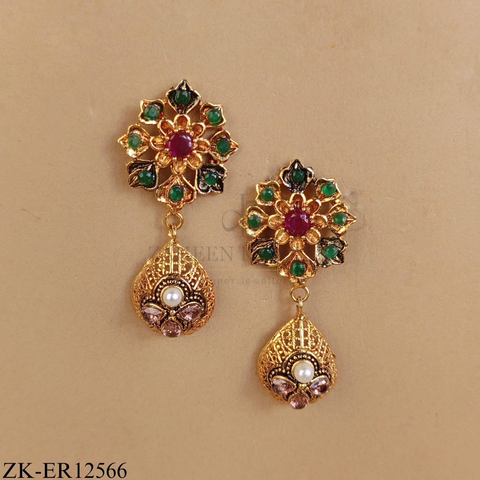 ANTIQUE FLORAL PETAL EARRINGS