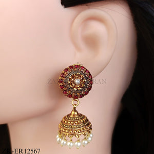 FLORAL RUBY STUD EARRINGS