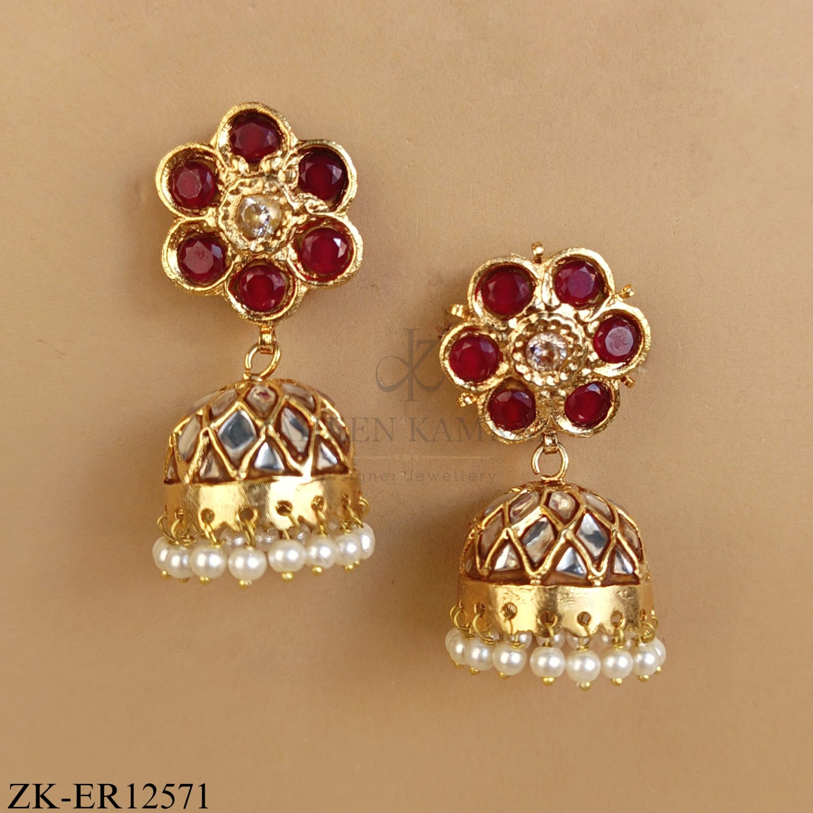 REGAL FLORAL RUBY EARRINGS