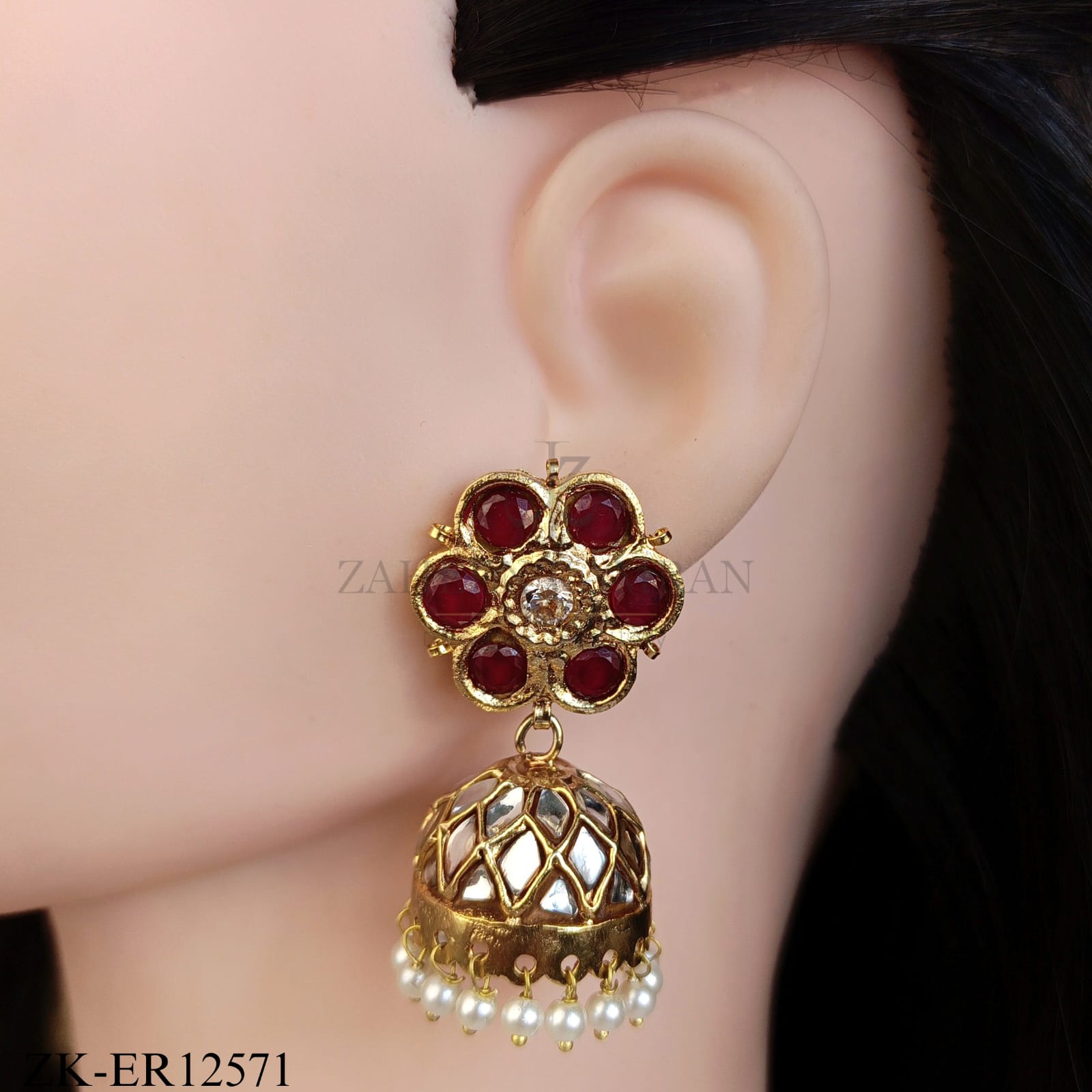 REGAL FLORAL RUBY EARRINGS