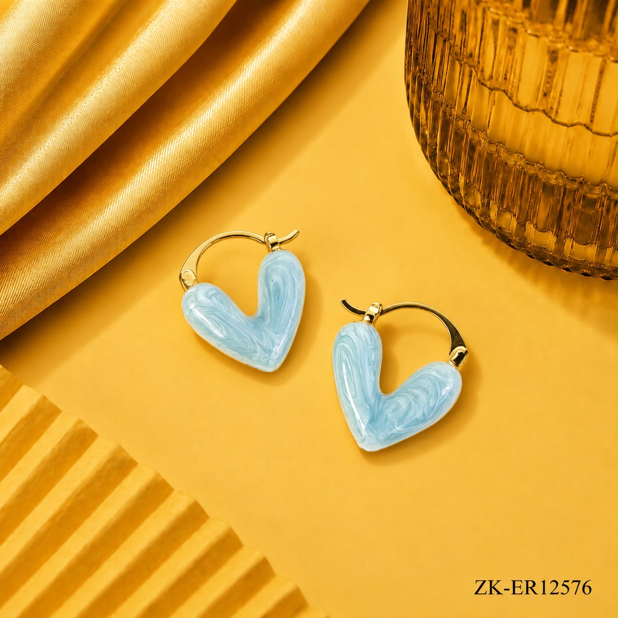 Blue Heart Earrings