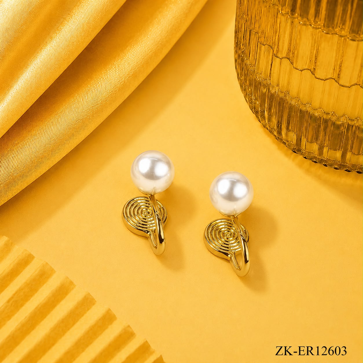 Pearl Spiral Earrings
