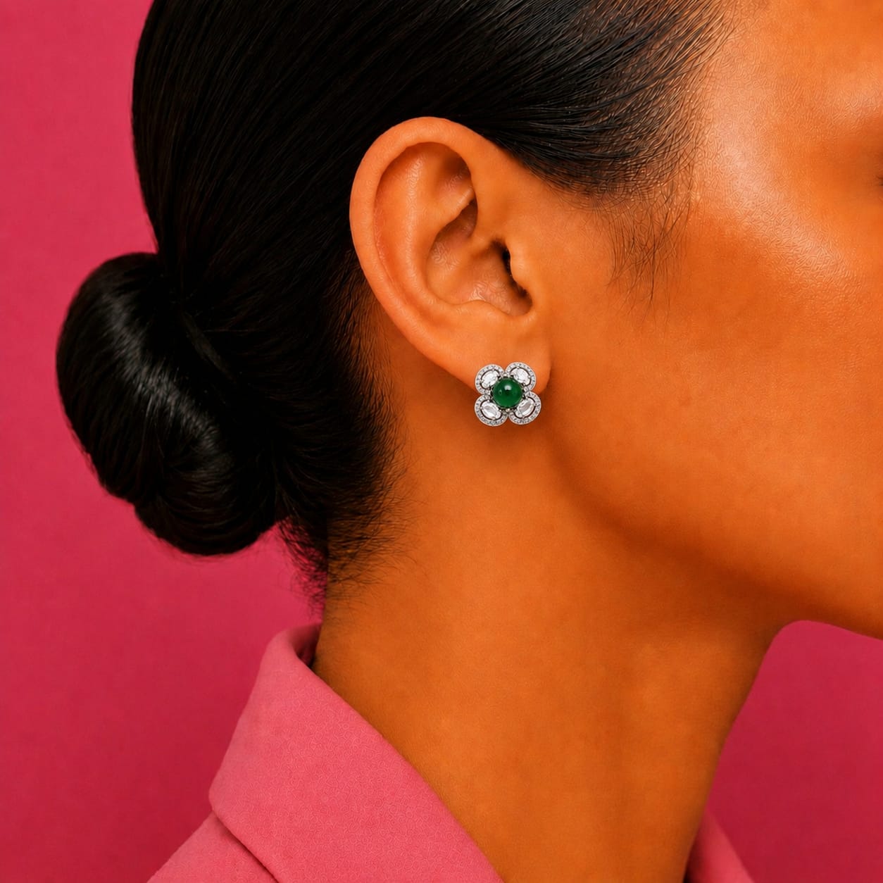 EMERALD FLORAL EARRINGS