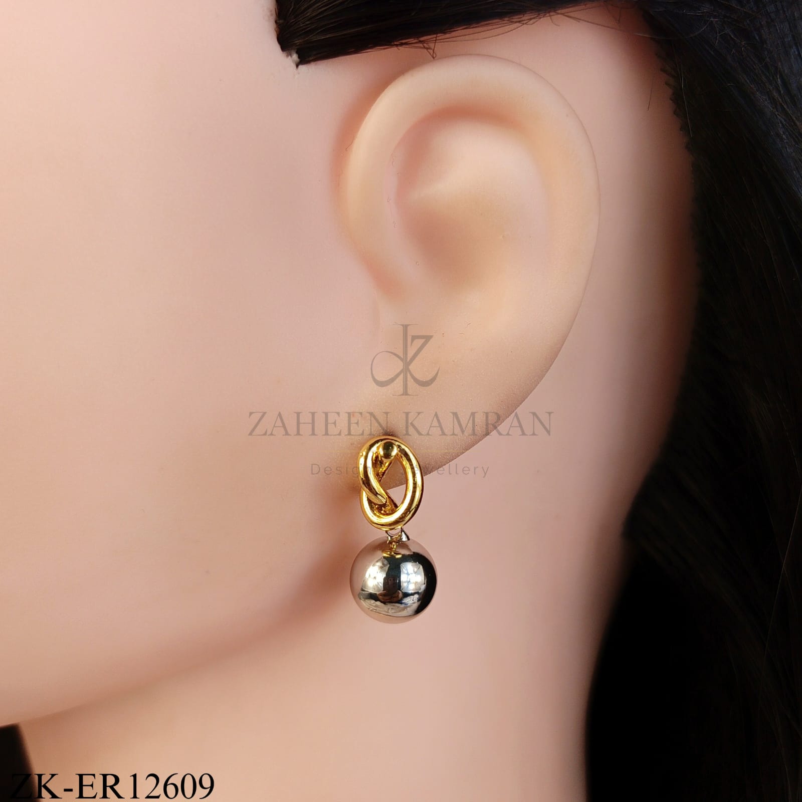DUAL TONE KNOT EARRINGS