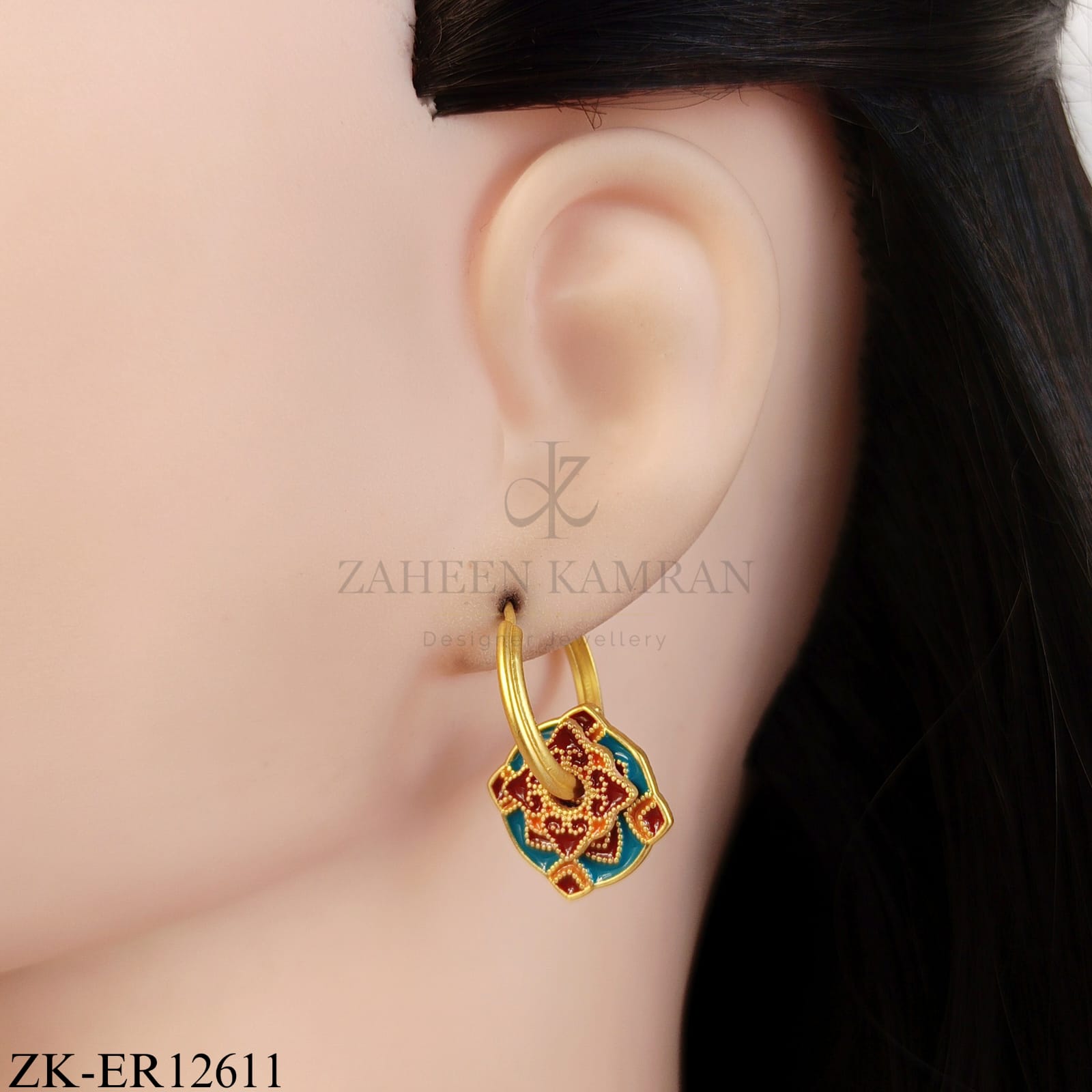 GEOMETRIC ENAMEL EARRINGS