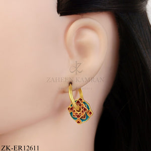 GEOMETRIC ENAMEL EARRINGS