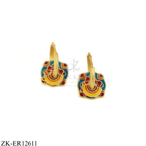 GEOMETRIC ENAMEL EARRINGS