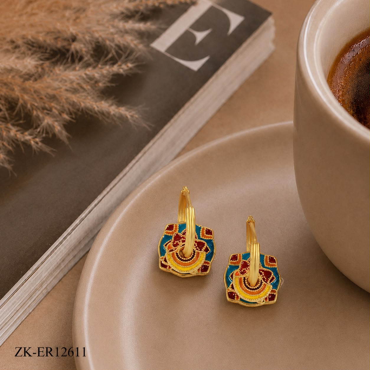 Geometric Enamel Earrings