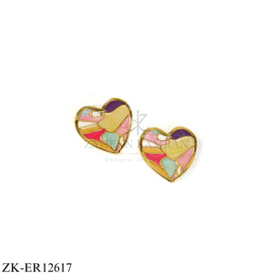 MULTICOLOUR ENAMEL HEART EARRINGS