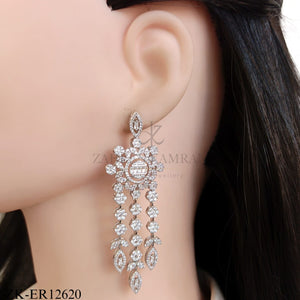 LUXURY SILVER BLOOM HALO EARRINGS