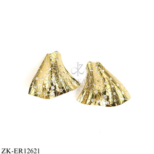 FAN SHAPE ZIRCONIAN EARRINGS