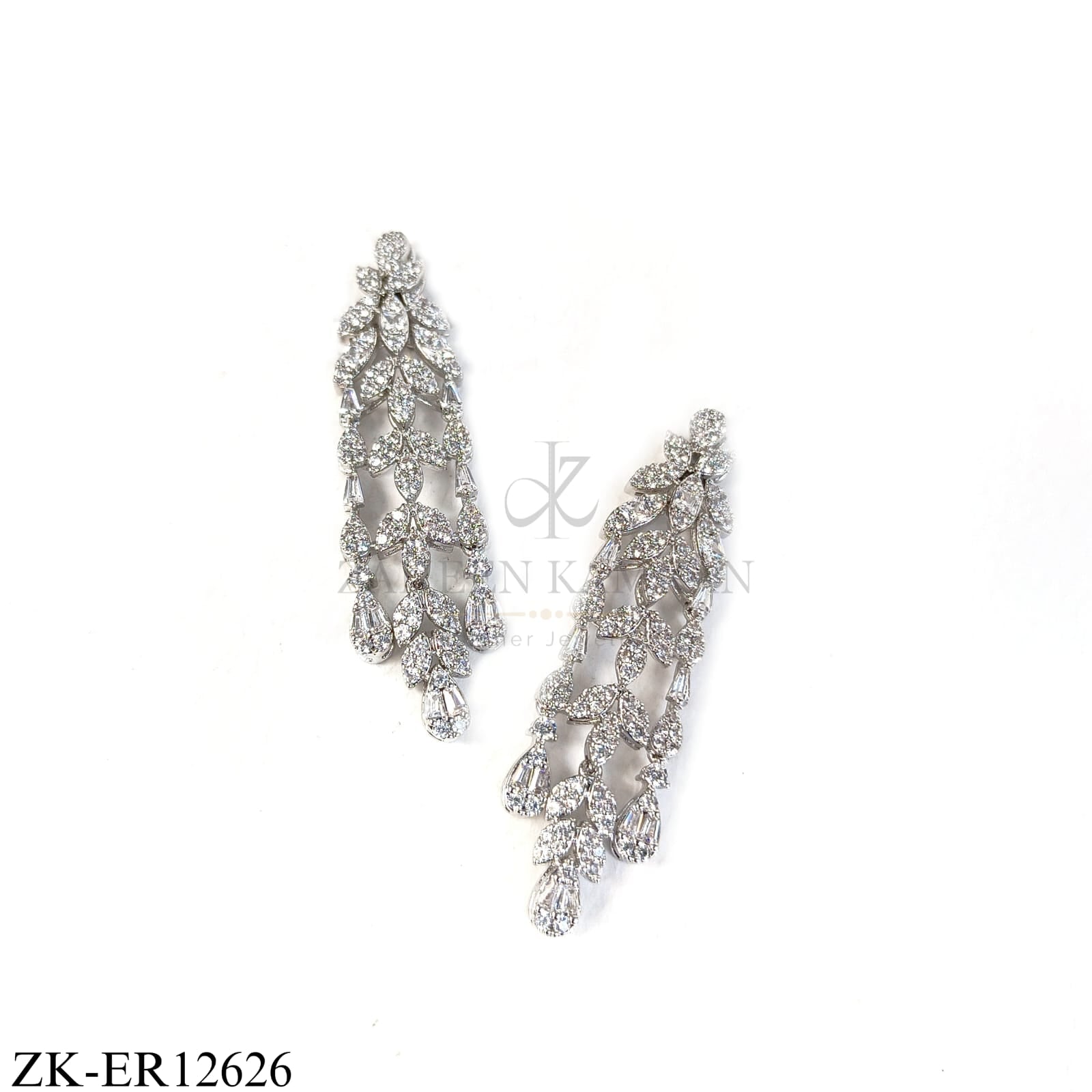 LEAFLET SILVER CHARM EARRINGS