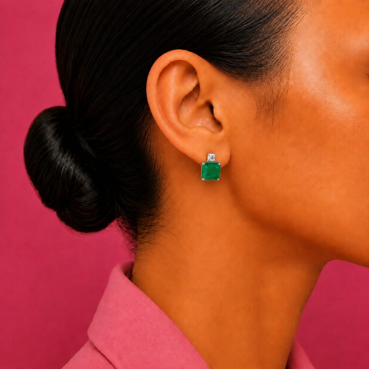 EMERALD SQUARE EARRINGS
