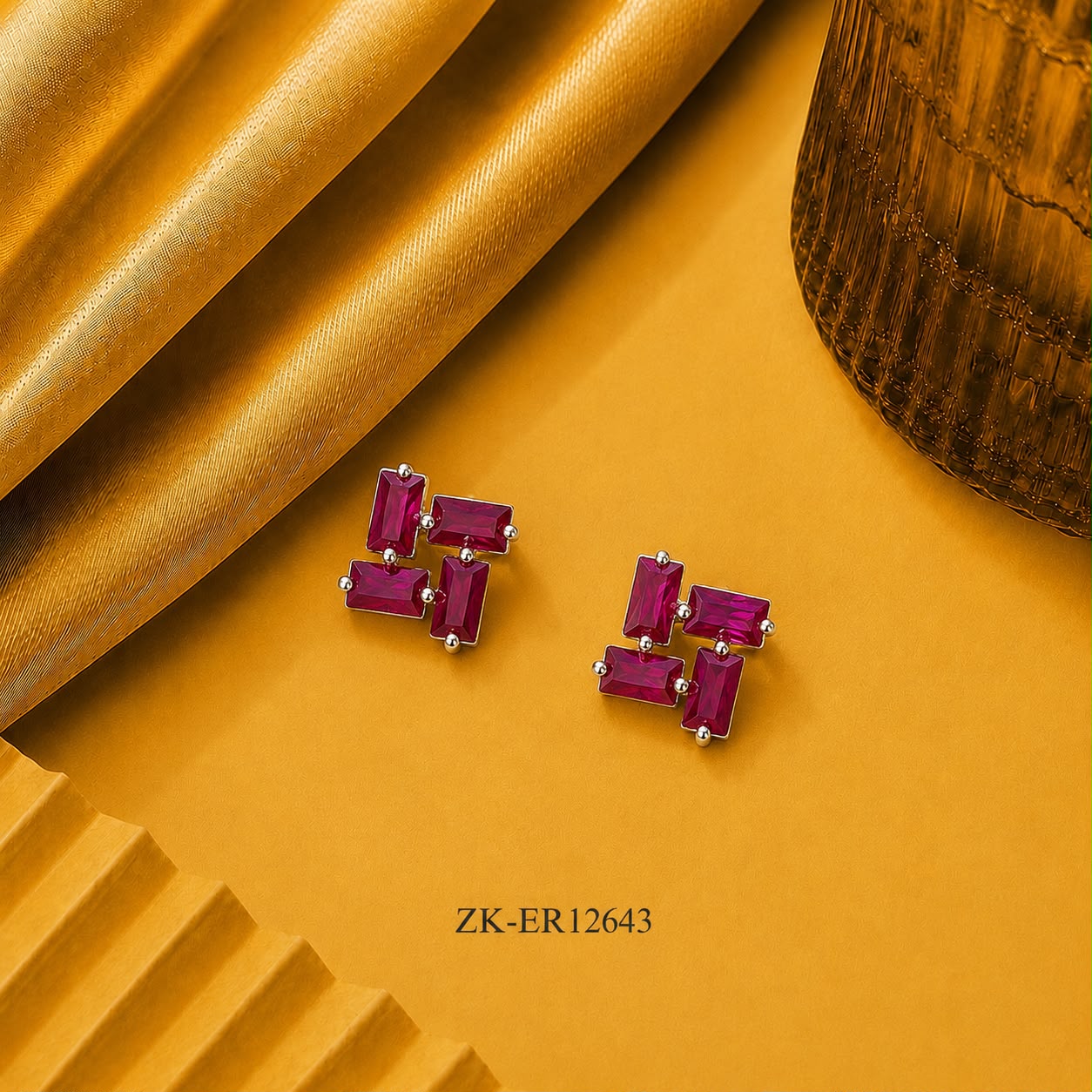 Pink Quad Earrings