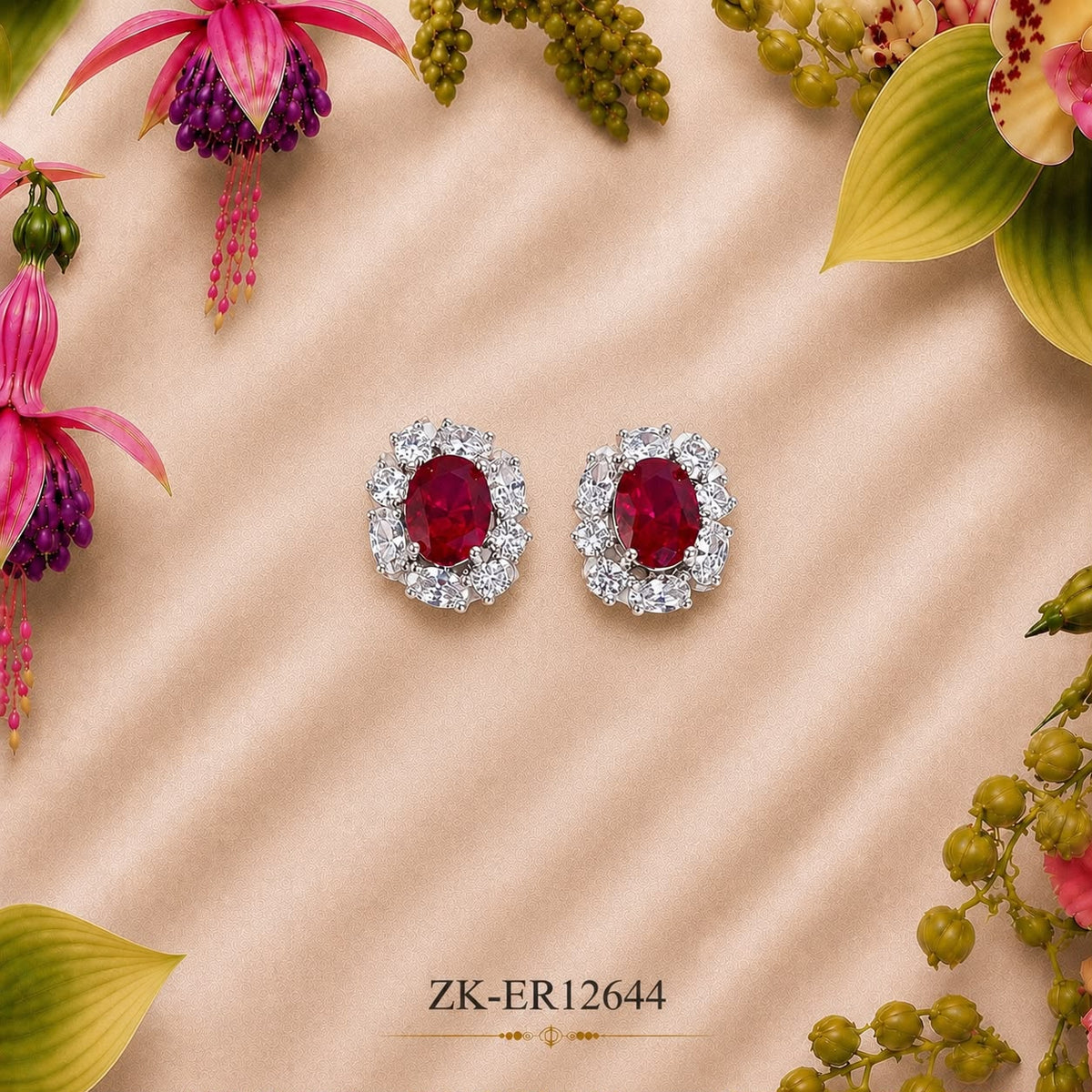 Ruby Oval Earrings