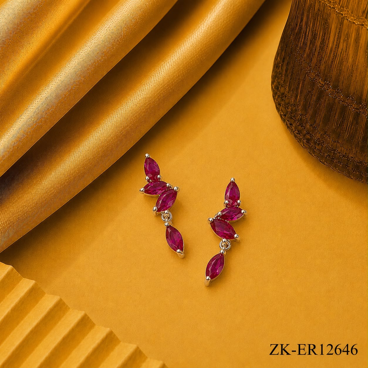 Pink Leaf Earrings