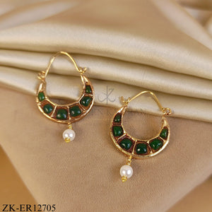 EMERALD PEARL DROP EARRINGS
