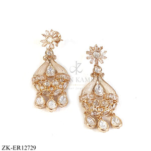 Handcrafted Heritage Earrings ER12729 | Gold-Plated Bridal Earrings | Zaheen Kamran