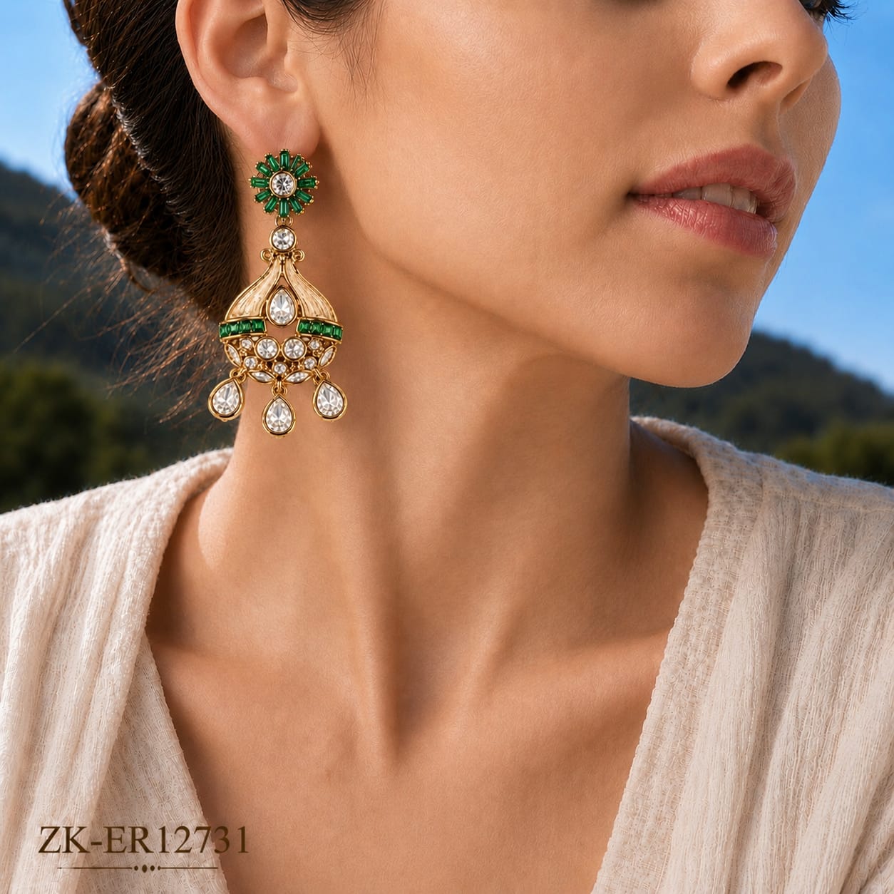 Emerald Jhumkas