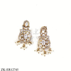 Handcrafted Heritage Earrings ER12745 | Gold-Plated Bridal Earrings | Zaheen Kamran
