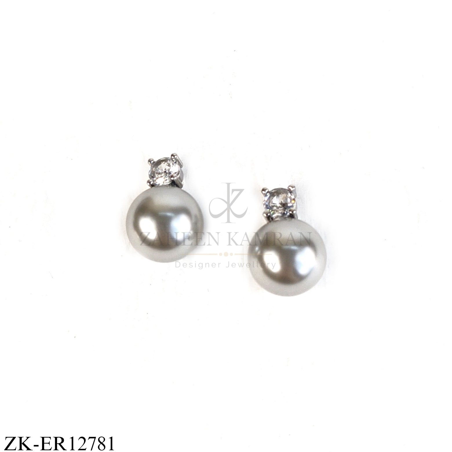 SILVER GREY PEARL DROP EARRINGS