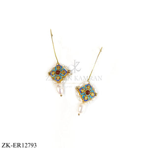 GOLD FLORAL PEARL DROP EARRINGS