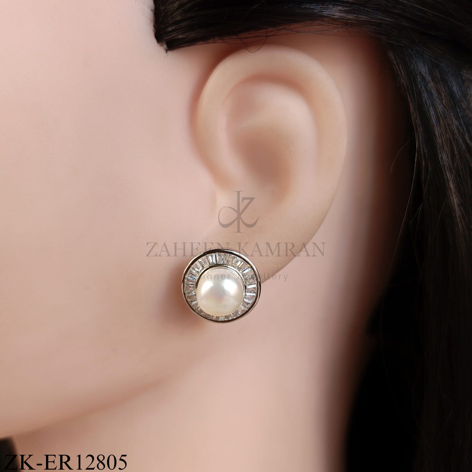 SILVER PEARL CENTRE EARRINGS