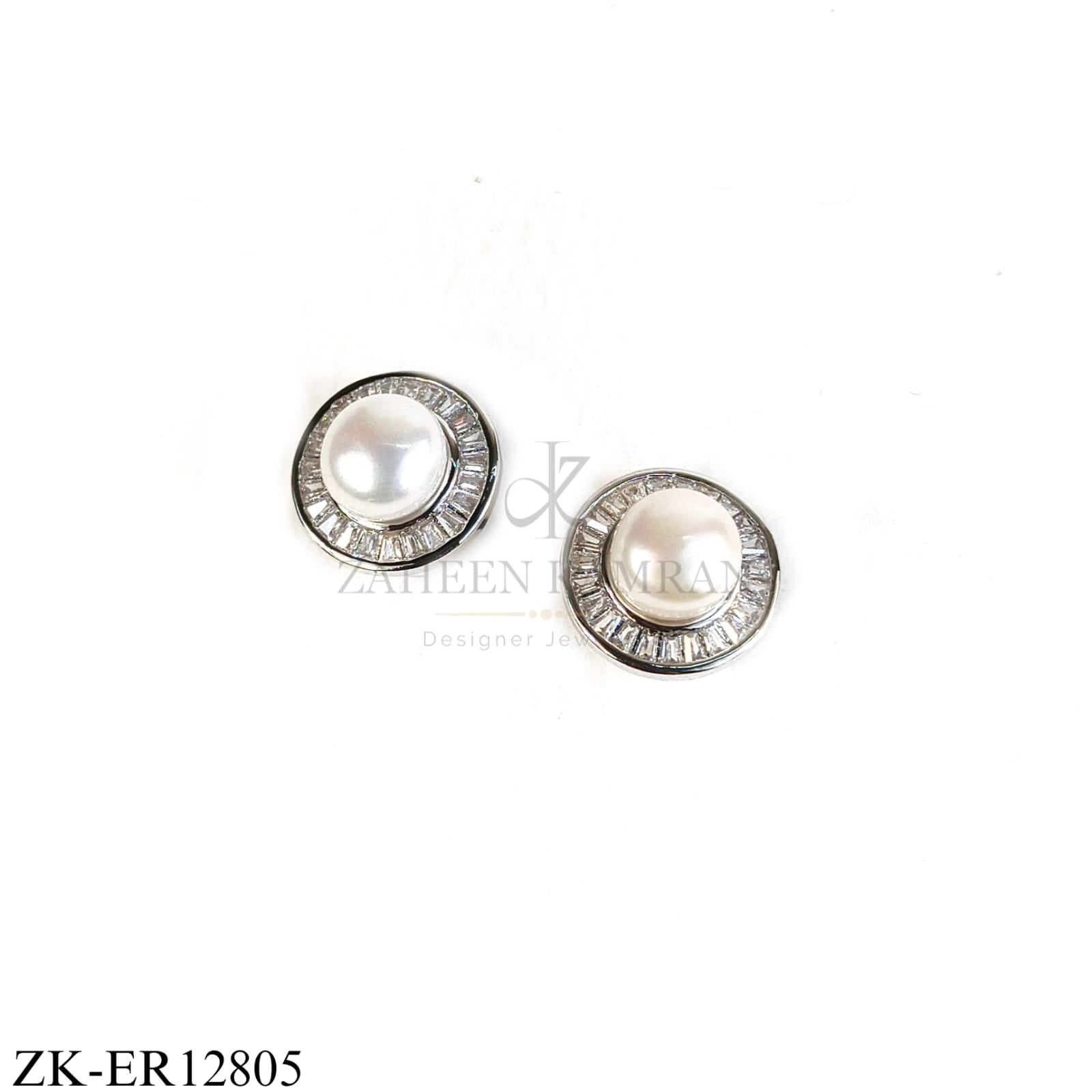 SILVER PEARL CENTRE EARRINGS