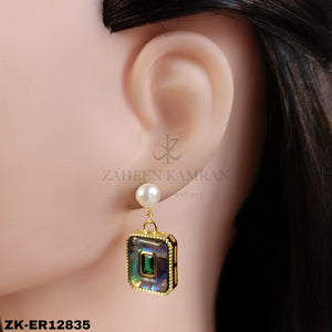 SQUARE MULTI MEENA EARRINGS