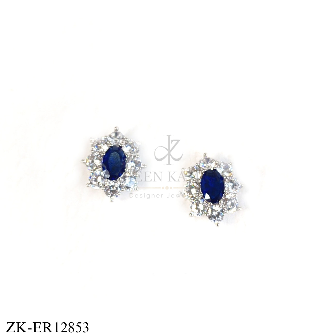 SILVER ZIRCONIAN SAPPHIRE EARRINGS