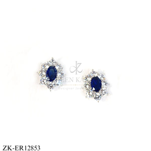SILVER ZIRCONIAN SAPPHIRE EARRINGS
