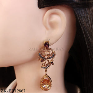 GOLDEN AMETHYST CHAMPAGNE DROP EARRINGS